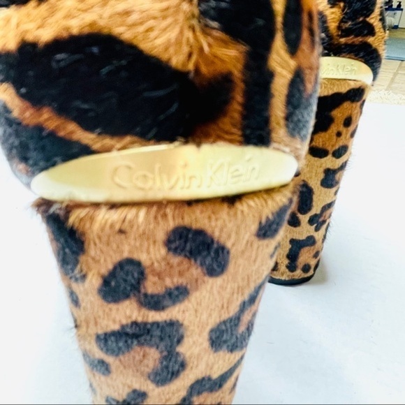 CALVIN Klein Monika Leopard Calf Hair Platforms - Picture 9 of 14